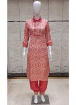 Chiffon Pink Traditional Wear Lace Work Readymade Salwaar Suit